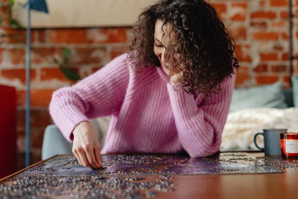 A Woman in Pink Sweater, Jigsaw Puzzle