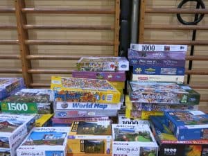 Jigsaw puzzles at Book sale