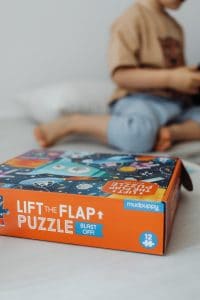 An Orange Jigsaw Puzzle Box