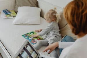 Girl Playing with a Jigsaw Puzzle